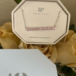Bomb Party Rose quartz Necklace “Luck be a lady” Rhodium plating
